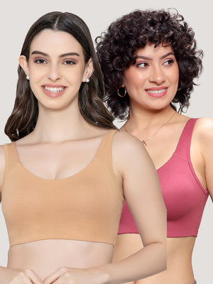K LINGERIE Daisey Women's Flexible Fit Medium Impact Sports Bra for Light Workouts-NUDE L.WINE