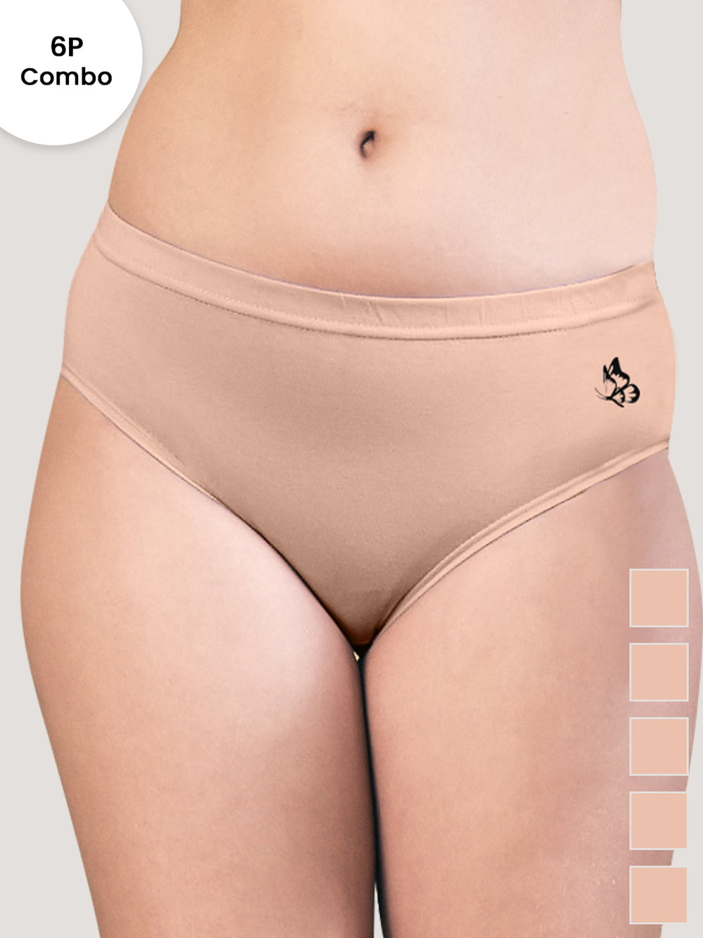 Eve Women's Cotton Lycra Seamless Bikini Panty | Pack of 6-ND ND ND ND ND ND