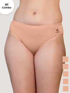 Snow Women's Mid Waist Hipster Panties | Pack-of-6-ND ND ND ND ND ND