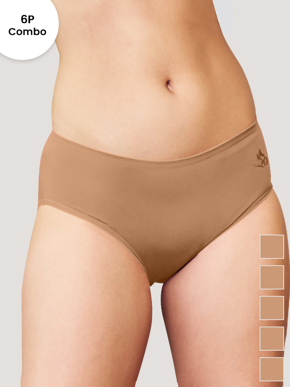 Vami Medium Coverage Cotton Lycra Panties for Girls | Pack of 6-ND ND ND ND ND ND