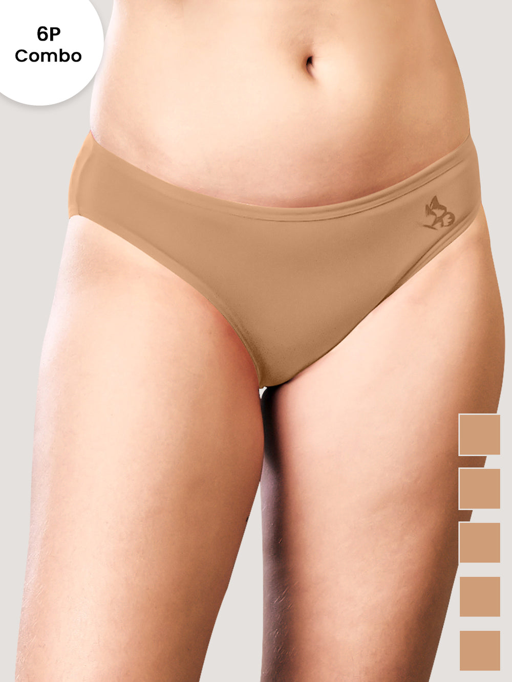 Reeva Women's Cotton Lycra Seamless Bikini Panty | Pack of 6-ND ND ND ND ND ND