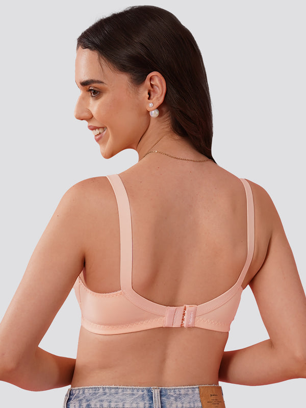 Kalyani Nitara Non Padded Wirefree Cups Full Coverage Everyday Cotton Bra | Pack of 2- FAWN & L.PEACH