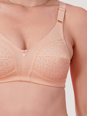 Kalyani Nitara Non Padded Wirefree Cups Full Coverage Everyday Cotton Bra | Pack of 2- L.PEACH  L.PEACH