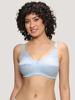 Kalyani Nitara Non Padded Wirefree Cups Full Coverage Everyday Cotton Bra | Pack of 2- S.BLUE S.BLUE