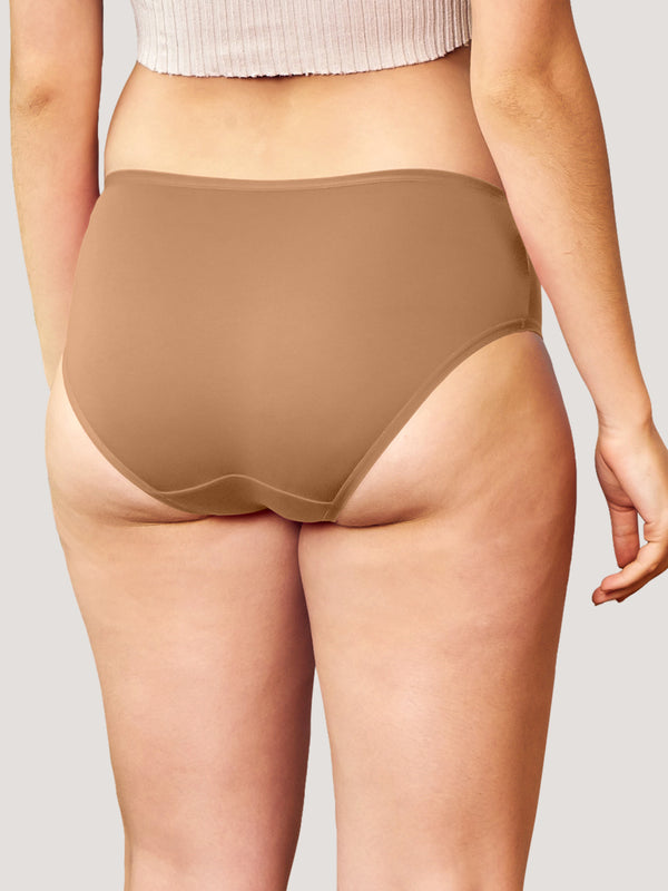 Vami Medium Coverage Panties for Girls | Pack of 3-MAROON NUDE OLIVE