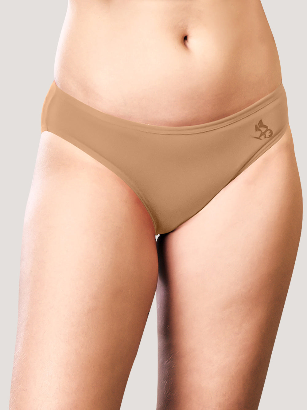 Reeva Seamless Low Waist Bikini Panty | Pack of 3-NUDE OLIVE ONION RUST