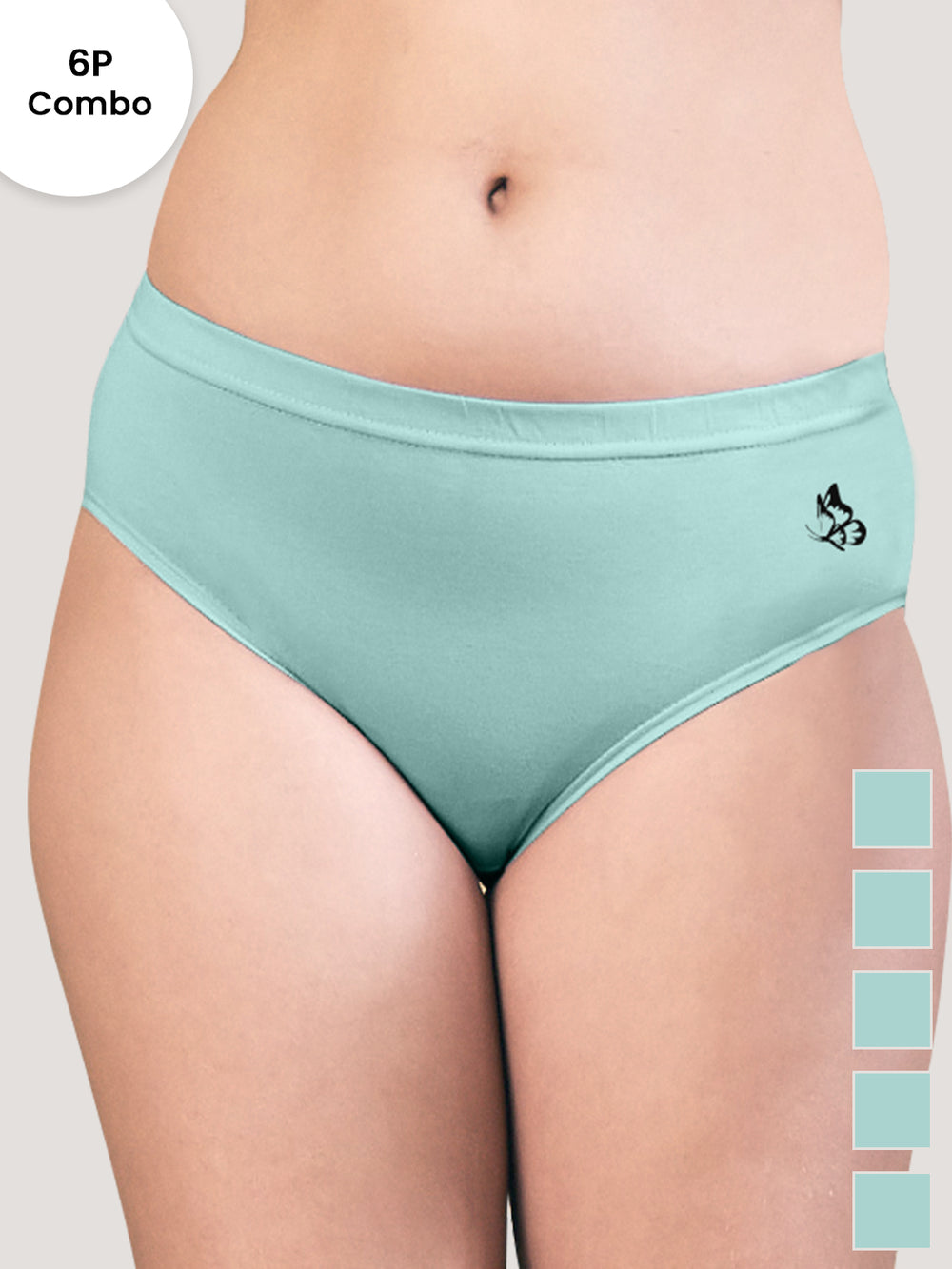 Eve Women's Cotton Lycra Seamless Bikini Panty | Pack of 6-OGR OGR OGR OGR OGR OGR