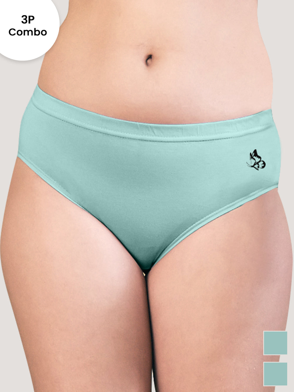 Eve Mid Waist Multicolor Hipster Panties | Pack of 3-OCEAN GREEN OCEAN GREEN OCEAN GREEN