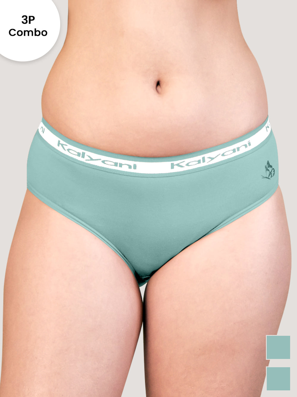 Jazzie Mid Waist Hipster Underwear | Pack of 3-OCEAN GREEN OCEAN GREEN OCEAN GREEN