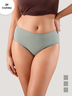 Cooper Women Super Stretchable Full Coverage High Waist Hipster Panties | Pack of 3-L.GREEN L.GREEN L.GREEN