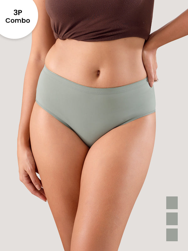 Cooper Women Super Stretchable Full Coverage High Waist Hipster Panties | Pack of 3-L.GREEN L.GREEN L.GREEN