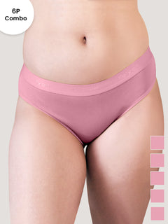 Sensa Women Bikini Style Outer Elastic Panties | Pack of 6-ON ON ON ON ON ON