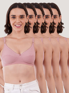 Kalyani Rinni Non Padded Everyday Cotton Bra with Minimal Lace Details |ONION ONION ONION ONION ONION Pack of 5
