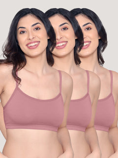 Mia Full Coverage Cotton Beginners Bra | Pack of 3- ONION ONION ONION