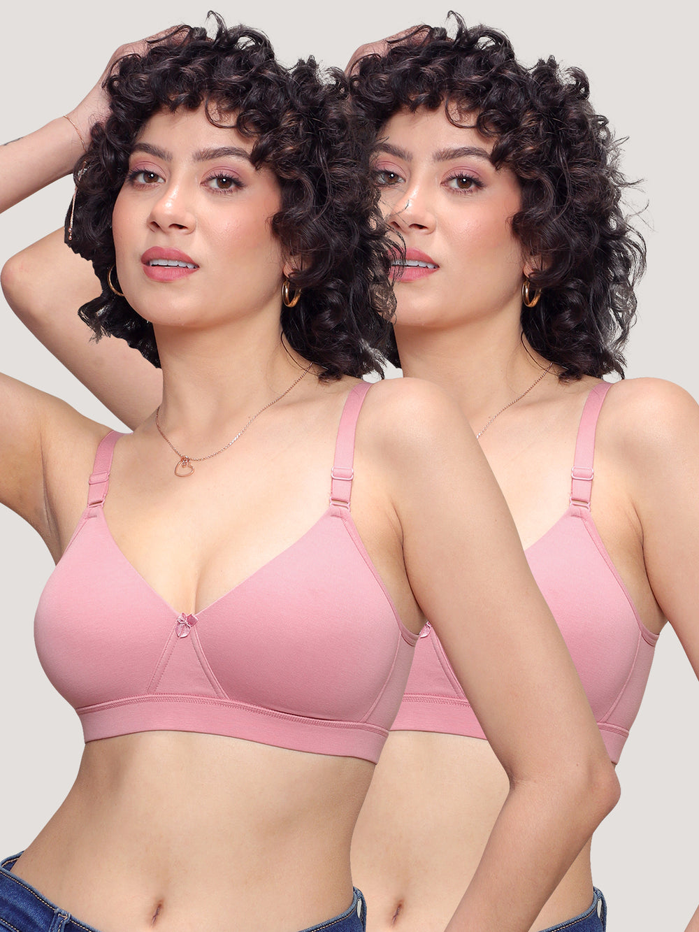 Tessa Full Support Seamless Designer Bra for Women Pack of 2-ONION ONION