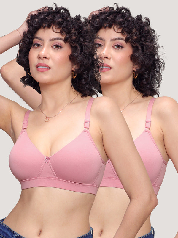 Tessa Full Support Seamless Designer Bra for Women Pack of 2-ONION ONION