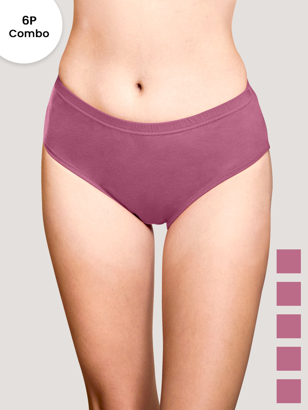 Theo Woman's Inner Elastic Hipster Panties | Pack of 6- ORS ORS ORS ORS ORS ORS