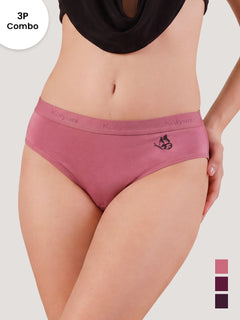 Sensa Mid-Rise Rich Cotton Hipster Panties for Women-ONION BURGUNDY DARK VIOLET