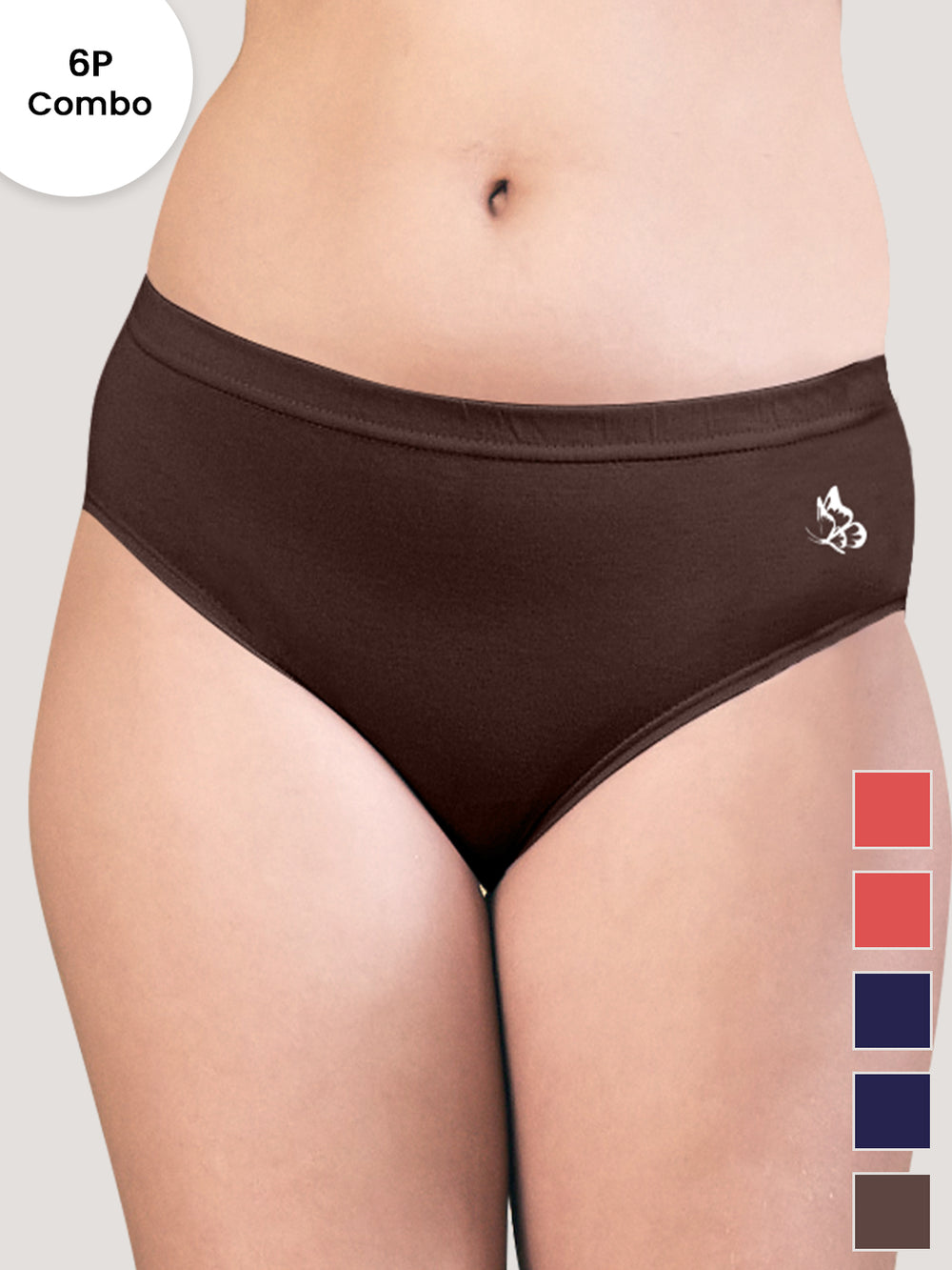 Eve Women's Cotton Lycra Seamless Bikini Panty | Pack of 6-ORRS ORRS DBLE DBLE CFE CFE