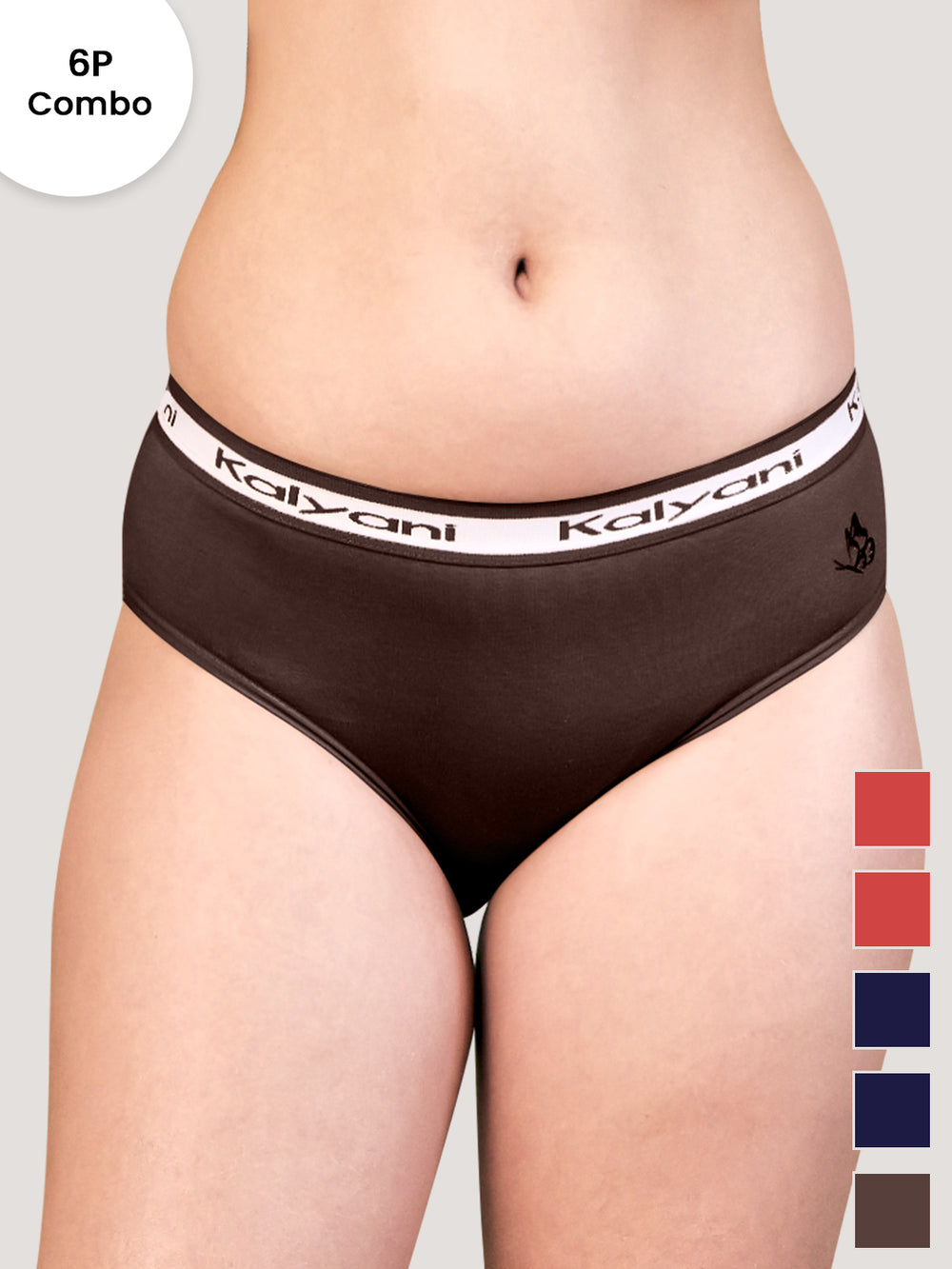 Jazzie Mid Waist Cotton Hipster for Women Pack of 6-ORRS ORRS DBLE DBLE CFE CFE