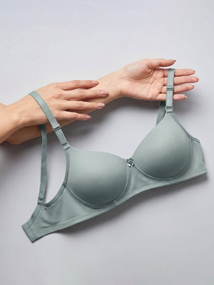 Sheley Women's Wirefree Soft Padded Cups Detachable Straps Bra Pack of 2-CORAL OCEAN GREEN