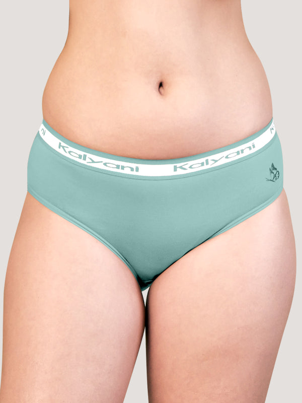 Jazzie Mid Waist Hipster Underwear | Pack of 3-CORAL NUDE OCEAN GREEN