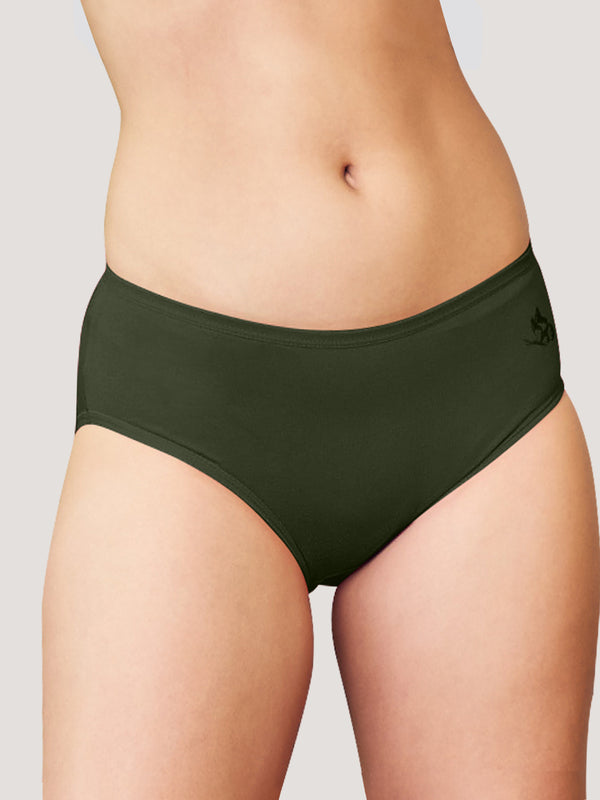 Vami Medium Coverage Panties for Girls | Pack of 3-MAROON NUDE OLIVE