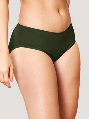 Vami Medium Coverage Panties for Girls | Pack of 3-OLIVE OLIVE OLIVE