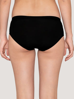 Oliver Mid Waist Hipster Panties | Pack of 3-MAROON CREPE BLACK