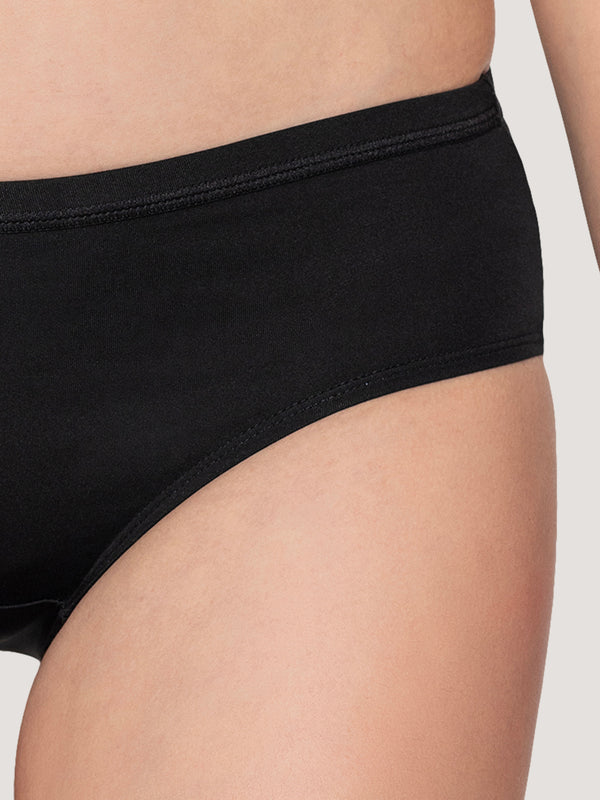 Oliver Mid Waist Hipster Panties | Pack of 3-MAROON CREPE BLACK