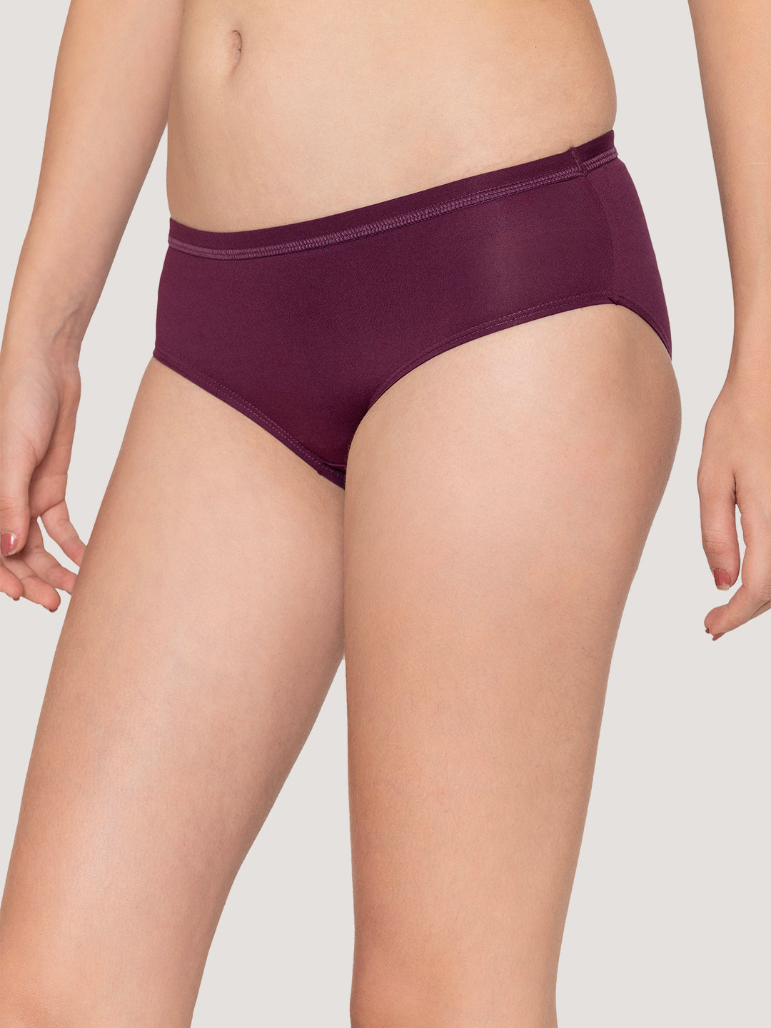 Oliver Mid Waist Hipster Panties | Pack of 3-CREPE L.GREY DARK VOILET