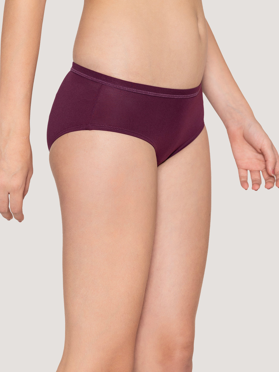 Oliver Mid Waist Hipster Panties | Pack of 3-CREPE L.GREY DARK VOILET