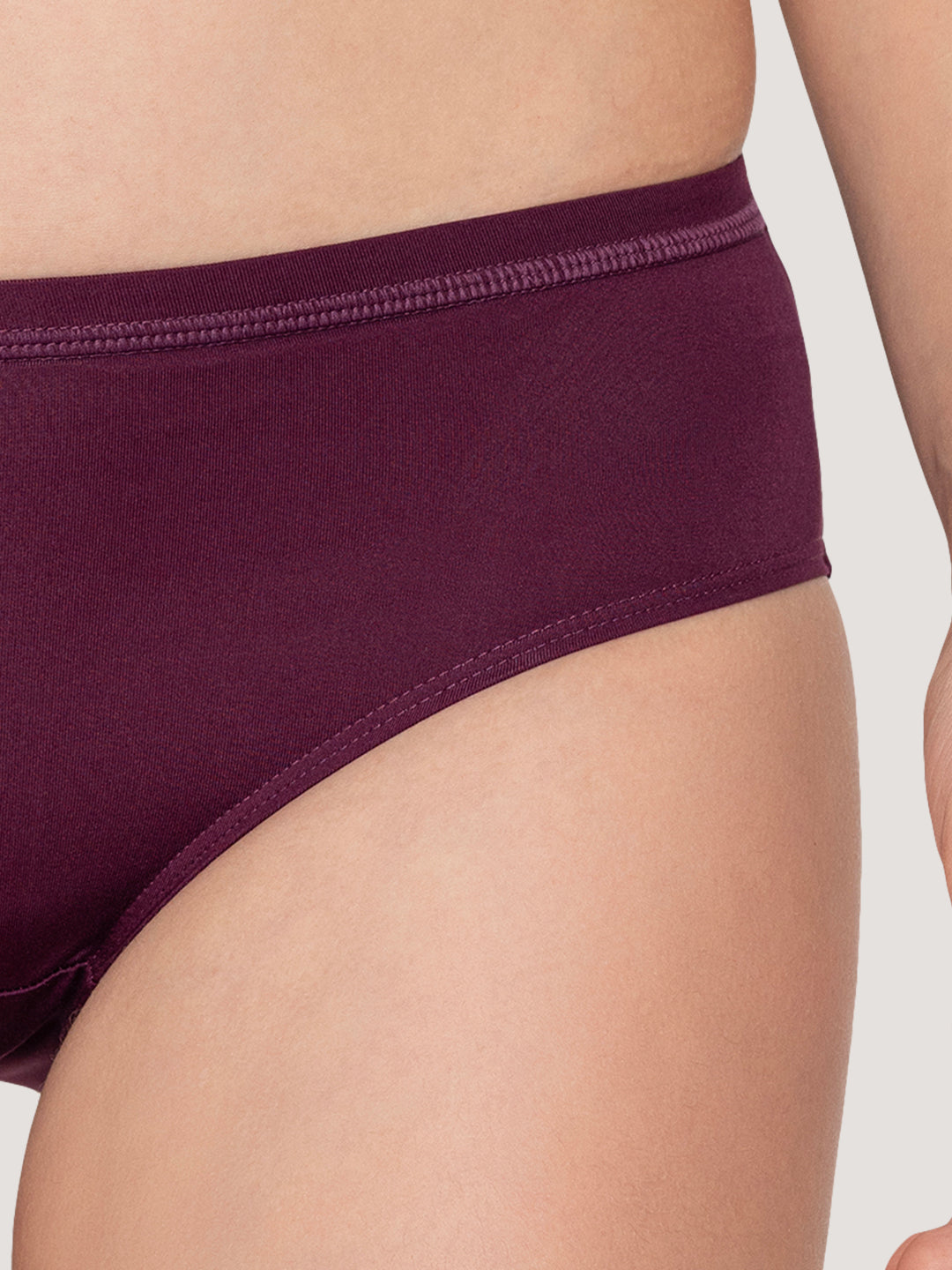 Oliver Mid Waist Hipster Panties | Pack of 3-CREPE L.GREY DARK VOILET