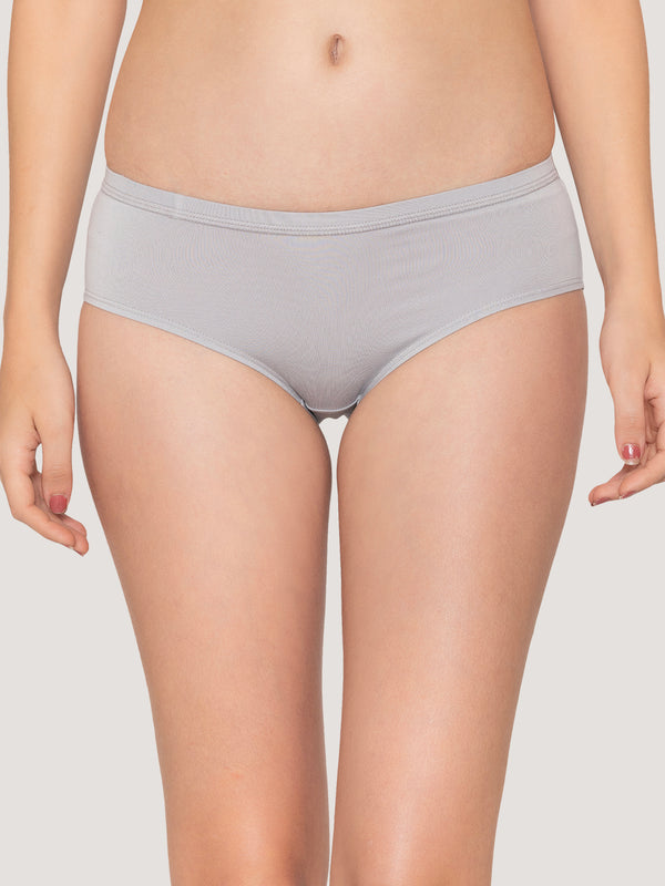 Oliver Mid Waist Hipster Panties | Pack of 3-CREPE L.GREY DARK VOILET