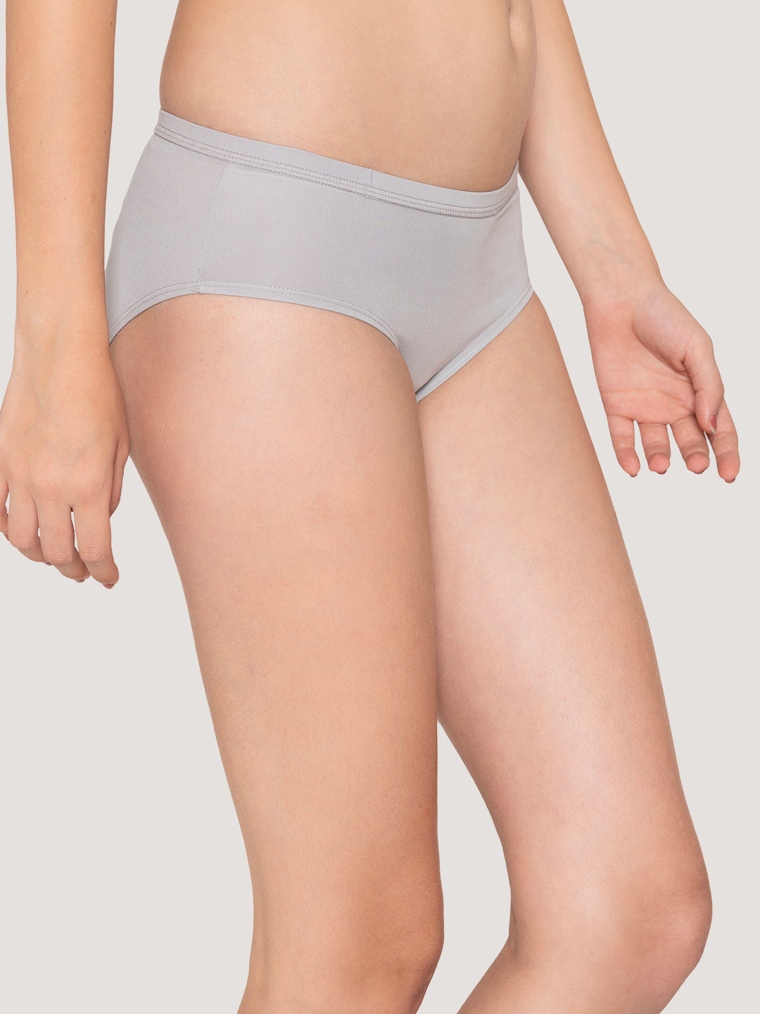 Oliver Mid Waist Hipster Panties | Pack of 3-L.GREY MAROON NUDE