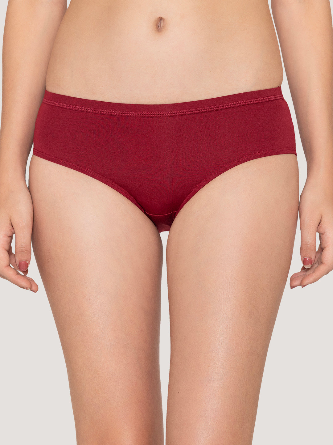 Oliver Mid Waist Hipster Panties | Pack of 3-CREPE MAROON NUDE