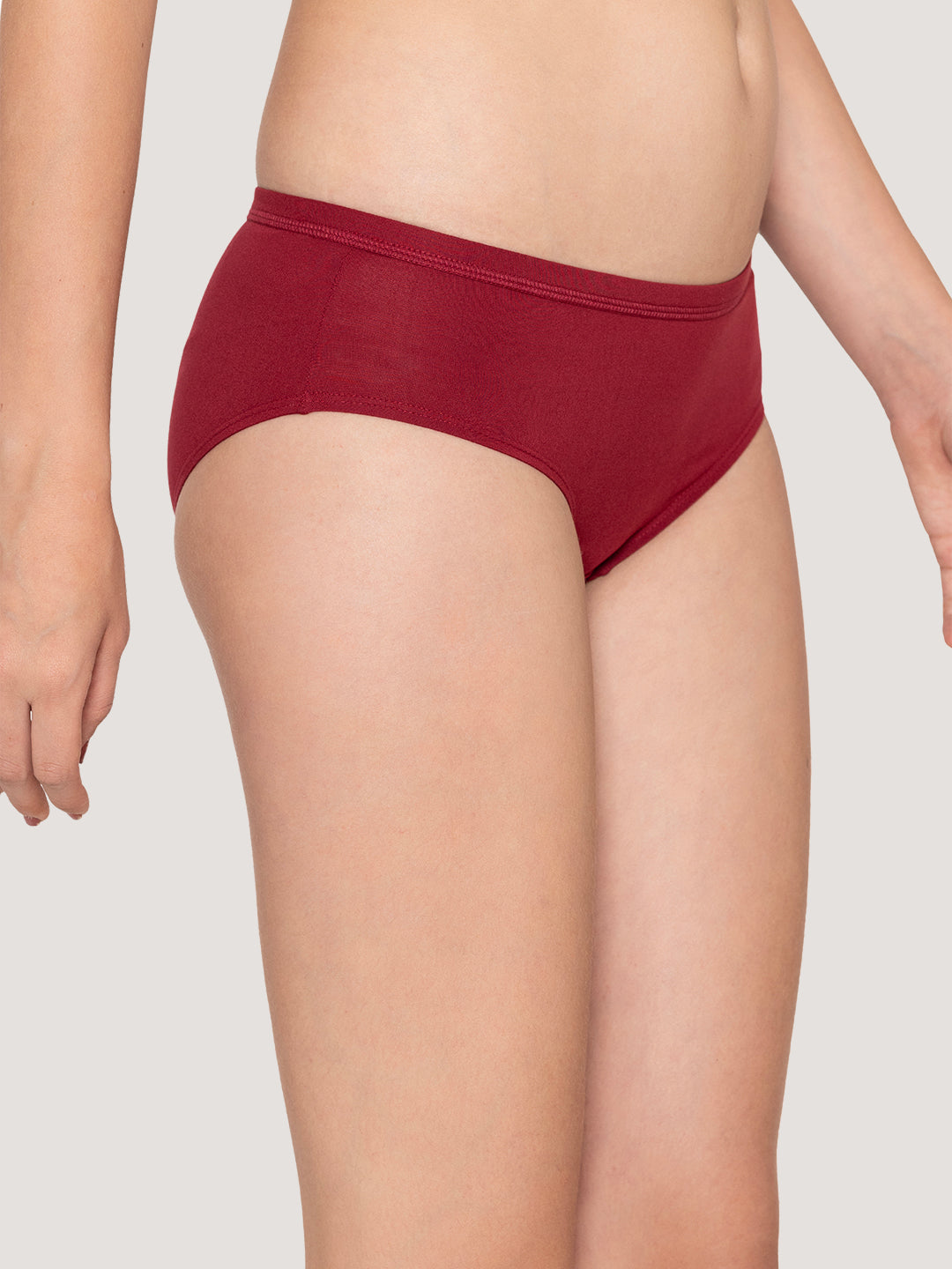 Oliver Mid Waist Hipster Panties | Pack of 3-CREPE MAROON NUDE