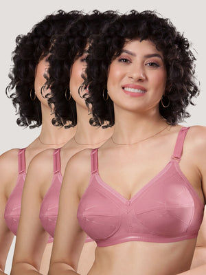 Damini Full Coverage Cotton Everyday Bra | Pack of 3-ONION ONION ONION