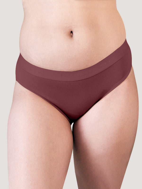 Sensa Low Waist Bikini Panties | Pack of 3-ORANGE RUST DARK VOILET ASH