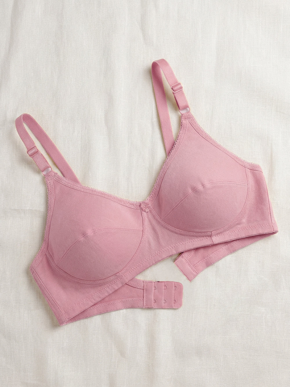 Kalyani Rinni Non Padded Everyday Cotton Bra with Minimal Lace Details | SKIN GREY ONION FAWN WHITE Pack of 5