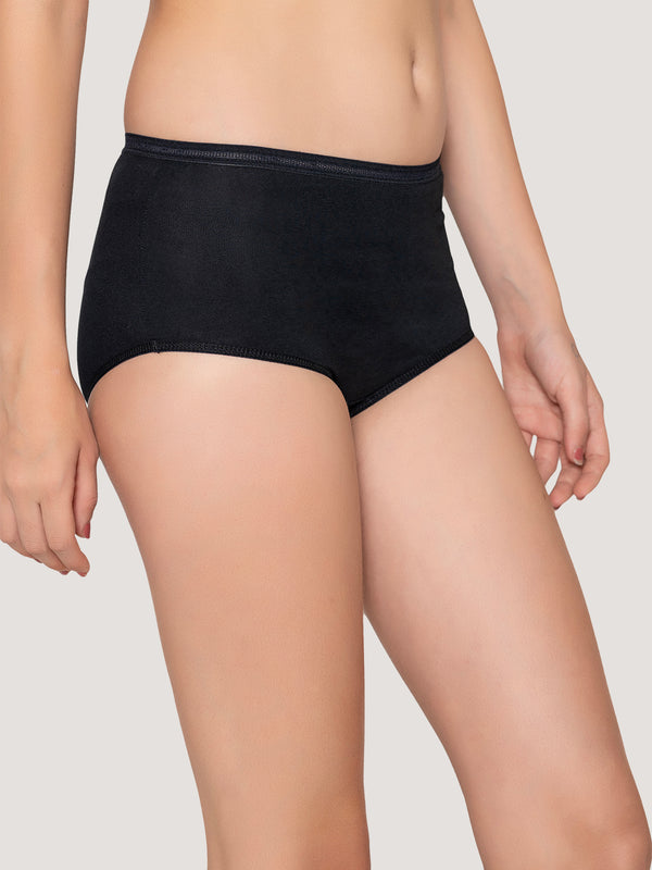 Orion High Coverage Hipster Panties | Pack of 3-BLACK BLACK BLACK