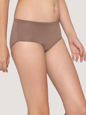 Cooper Medium Coverage Hipster Panties | Pack of 3-BROWN CREPE DARK VOILET