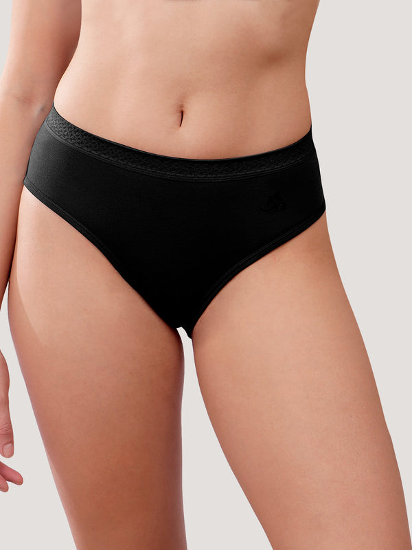 Oshiya Micro Modal Mid Rise Hipster Panty with Full Back Coverage Pack of 3 | BROWN BLACK DARK GREY