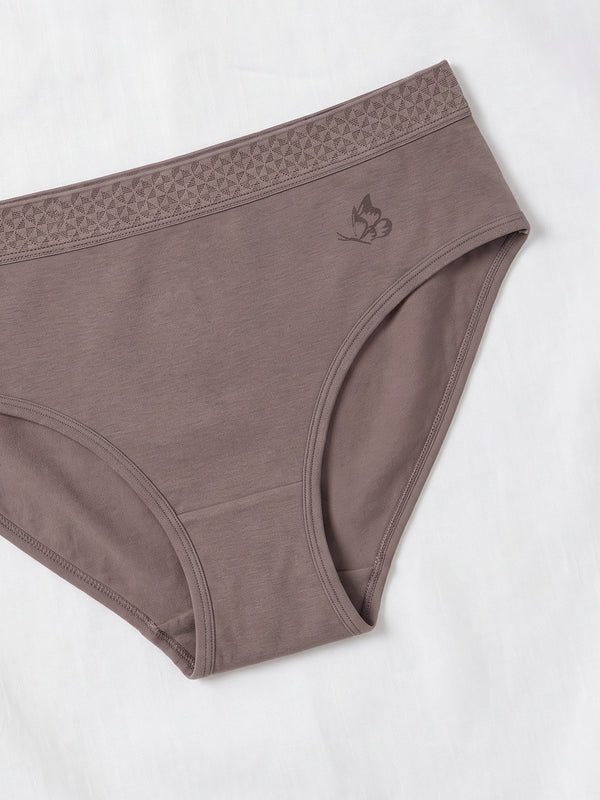 Oshiya Micro Modal Mid Rise Hipster Panty with Full Back Coverage Pack of 3 | BROWN BROWN BROWN