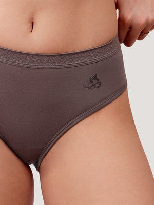 Oshiya Micro Modal Mid Rise Hipster Panty with Full Back Coverage Pack of 3 | BROWN BROWN BROWN