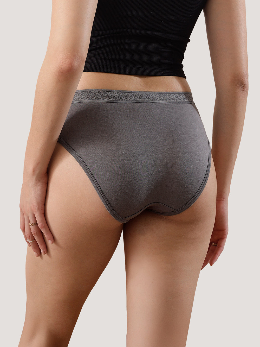 Kalyani Oshiya Women’s Soft Micro Modal Mid Rise Hipster Panty with Full Back Coverage Pack of 3|DARK GREY DARK GREY DARK GREY