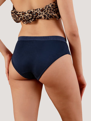 Oshiya Micro Modal Mid Rise Hipster Panty with Full Back Coverage Pack of 3 | NAVY BLUE NAVY BLUE NAVY BLUE