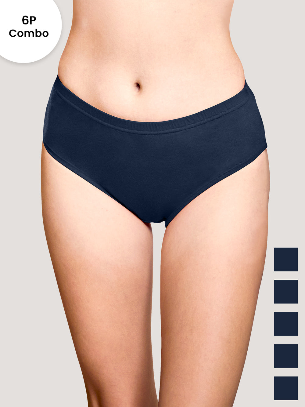 Theo Woman's Inner Elastic Hipster Panties | Pack of 6- PBLE PBLE PBLE PBLE PBLE PBLE