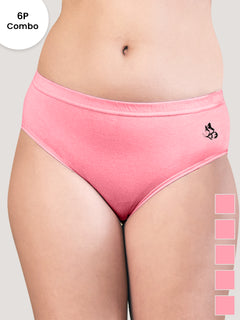 Eve Women's Cotton Lycra Seamless Bikini Panty | Pack of 6-PRS PRS PRS PRS PRS PRS