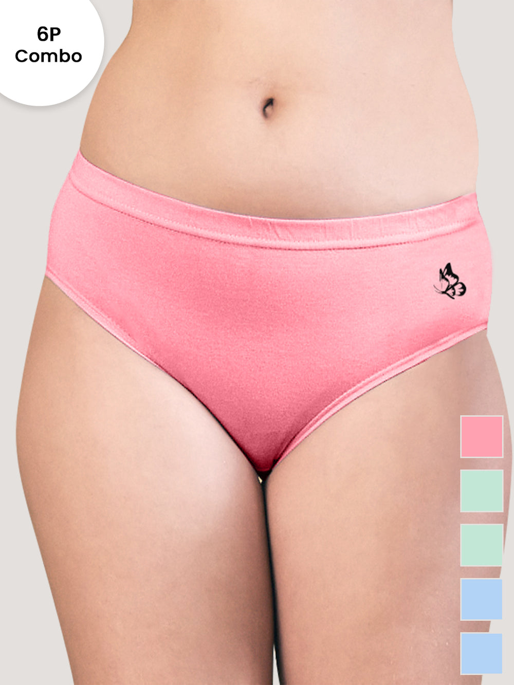 Eve Women's Cotton Lycra Seamless Bikini Panty | Pack of 6-PRS PRS SGR SGR SBLE SBLE